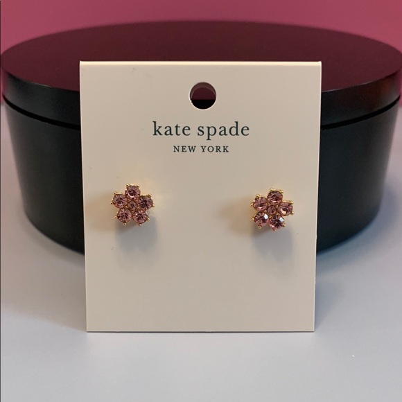NWT - Kate Spade Pink Flower Stud Earrings - Picture 5 of 12